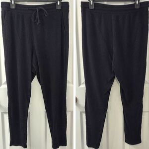 Express Ribbed Soft High Rise Joggers in Black Size M